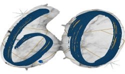 BALLON METALLIQUE MARBLE MATE BLEU CHIFFRE 60 104 CM 