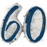 BALLON METALLIQUE MARBLE MATE BLEU CHIFFRE 60 104 CM 