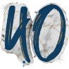 BALLON METALLIQUE MARBLE MATE BLEU CHIFFRE 40 104 CM 