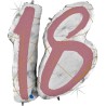 BALLON METALLIQUE MARBLE MATE ROSE CHIFFRE 18 104 CM  BALLON METALLIQUE MARBLE MATE ROSE CHIFFRE 18 104 CM