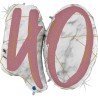 BALLON METALLIQUE MARBLE MATE ROSE CHIFFRE 40 104 CM 