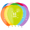 10 BALLONS BALLOONIA IMPRIMES  CHIFFRE 16 MULTICOLORE 10 BALLONS BALLOONIA IMPRIMES  CHIFFRE 16 MULTICOLORE