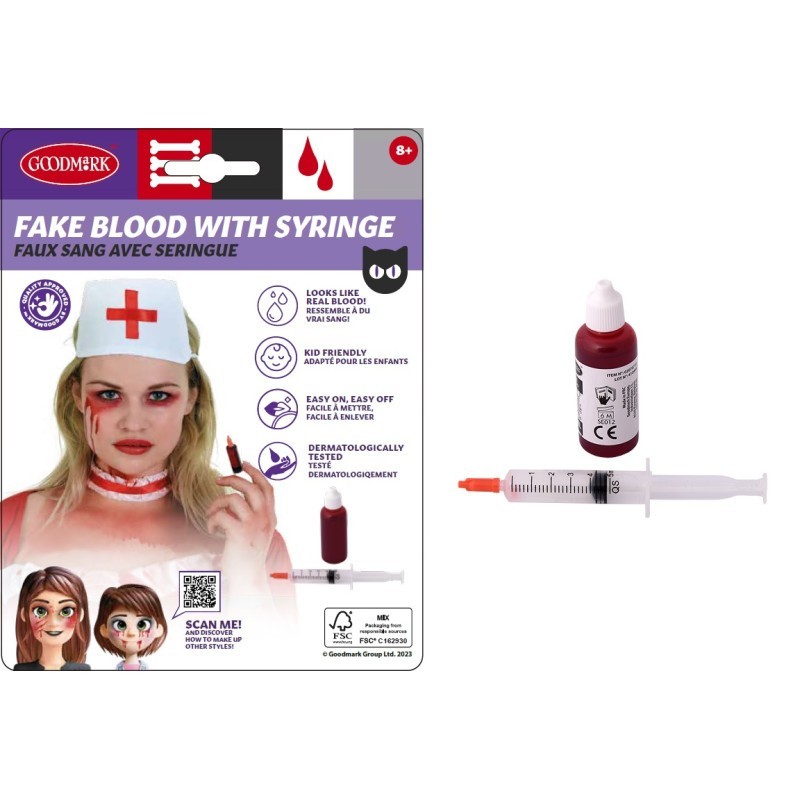 KIT MAQUILLAGE FAUX SANG + SERINGUE INFIRMIERE HALLOWEEN KIT MAQUILLAGE FAUX SANG + SERINGUE INFIRMIERE HALLOWEEN