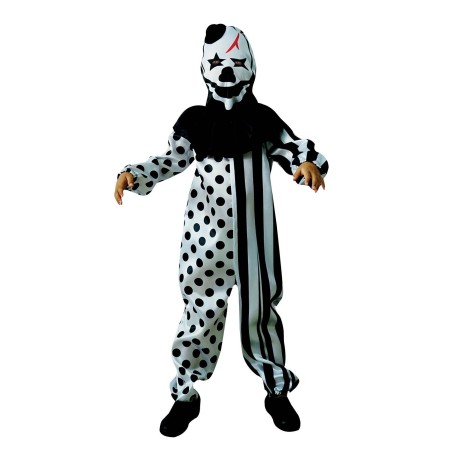DEGUISEMENT HALLOWEEN CLOWN ARLEQUIN NOIR ET BLANC HORREUR 7-9 ANS