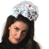 DIADEME SERRE TETE FLEURS ROSES BLANCHES HALLOWEEN