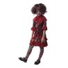 DEGUISEMENT HALLOWEEN CLOWN DIABOLIQUE ROBE+ COL ENFANT FILLE HORREUR 7-9 ANS