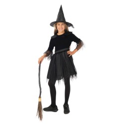 DEGUISEMENT HALLOWEEN PETITE SORCIERE ROBE NOIRE 10-12 ANS