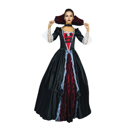 DEGUISEMENT HALLOWEEN DEGUISEMENT VAMPIRESSE ELEGANTE ROUGE ET NOIR TAILLE L-XL