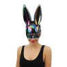 DEMI MASQUE LAPIN IRRIDESCENT NOIR