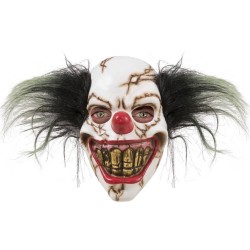 MASQUE HALLOWEEN CLOWN SQUELETTE FELE CHEVEUX NOIR