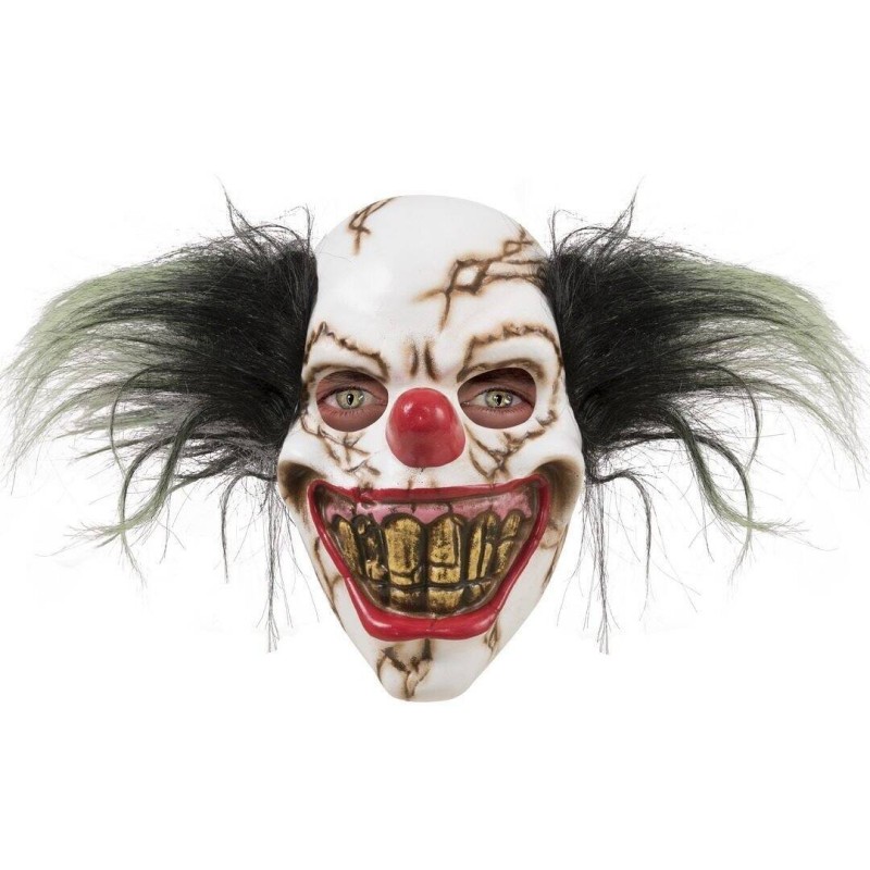 MASQUE HALLOWEEN CLOWN SQUELETTE FELE CHEVEUX NOIR