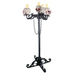DECORATION HALLOWEEN GRAND CHANDELIER TETE DE MORT 155 CM 3 EN 1