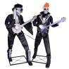 DECORATION HALLOWEEN DUO DE SQUELETTES PUNK ROCK 185 CM ANIMATRONIC