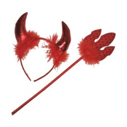 KIT DIABLESSE ROUGE SERRE TETE CORNES + TRIDENT