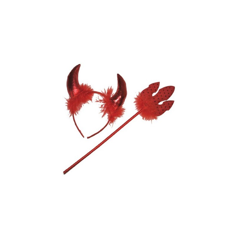 KIT DIABLESSE ROUGE SERRE TETE CORNES + TRIDENT KIT DIABLESSE ROUGE SERRE TETE CORNES + TRIDENT
