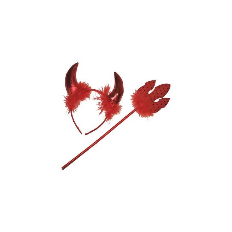 KIT DIABLESSE ROUGE SERRE TETE CORNES + TRIDENT