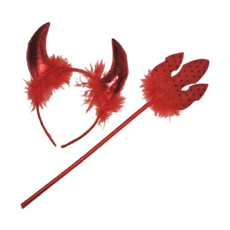 KIT DIABLESSE ROUGE SERRE TETE CORNES + TRIDENT