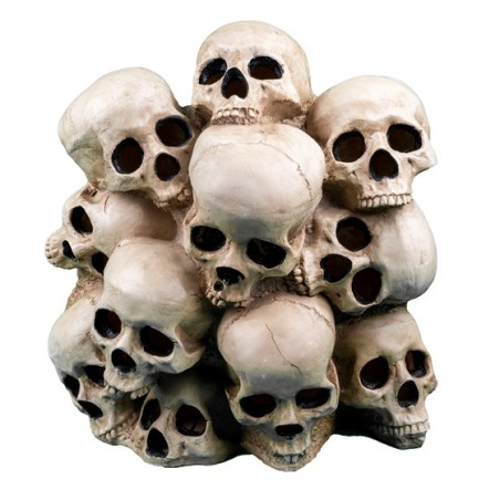 DECORATION HALLOWEEN CASCADE DE CRANE 41 CM ANIMEE LUMIERE + FUMEE