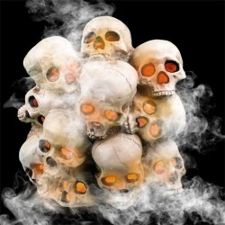 DECORATION HALLOWEEN CASCADE DE CRANE 41 CM ANIMEE LUMIERE + FUMEE