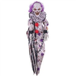 DECORATION HALLOWEEN CLOWN TREMBLANT SUSPENDU ANIME 150 CM