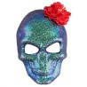 MASQUE TETE DE MORT PAILLETTES OU SEQUINS BLEU VERT DECOR ROSE ROUGE MASQUE TETE DE MORT PAILLETTES OU SEQUINS BLEU VERT DECOR ROSE ROUGE