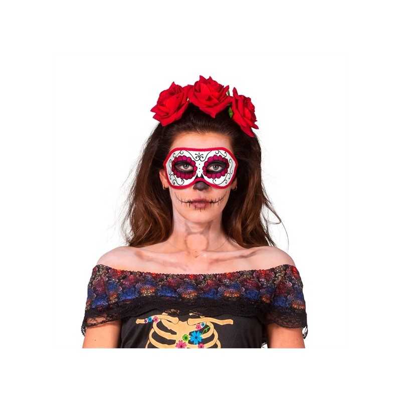 DEMI MASQUE LOUP DIA DE LOS MUERTOS JOUR DES MORTS