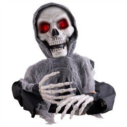 DECORATION HALLOWEEN FAUCHEUSE DE LA MORT TETE DE MORT ANIMATRONIC