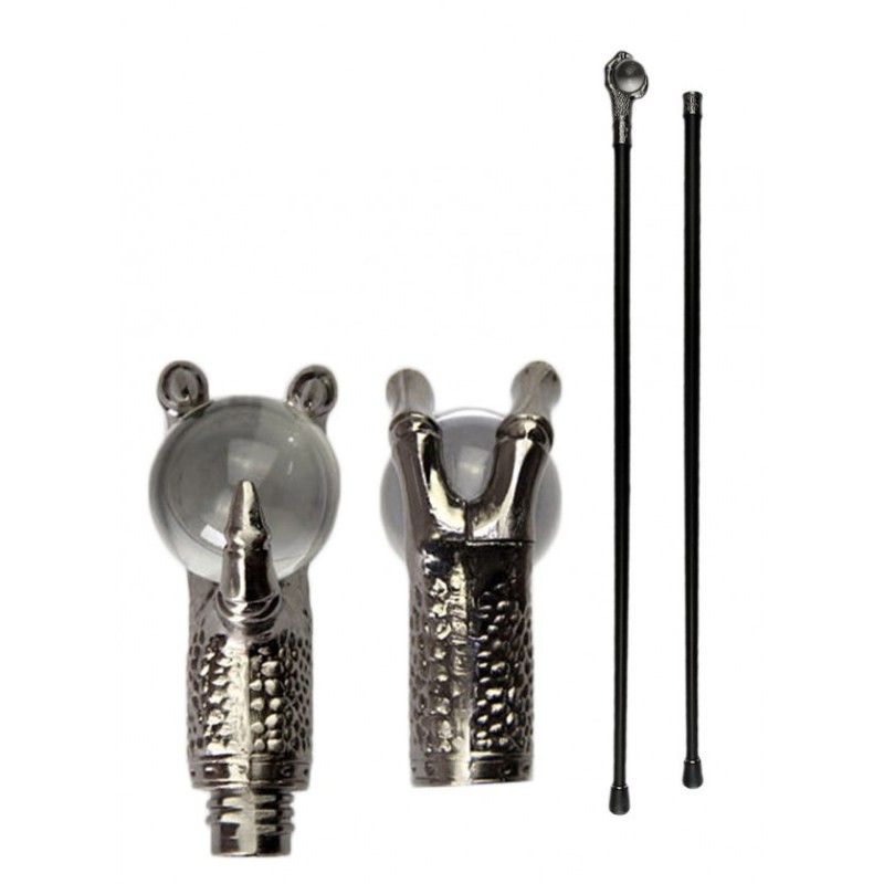 CANNE EMBOUT BOULE TRANSPARENTE 93 CM METAL CANNE EMBOUT BOULE TRANSPARENTE 93 CM METAL