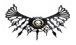 TOUR DE COU GOTHIQUE NOIR AVEC CAME HALLOWEEN