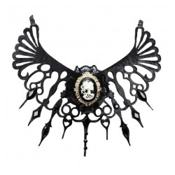 TOUR DE COU GOTHIQUE NOIR AVEC CAME HALLOWEEN