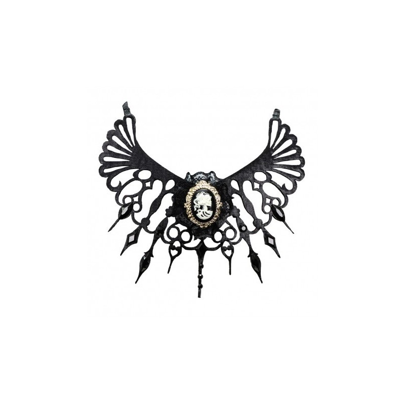 TOUR DE COU GOTHIQUE NOIR AVEC CAME HALLOWEEN TOUR DE COU GOTHIQUE NOIR AVEC CAME HALLOWEEN