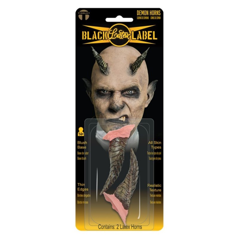 2 CORNES DE DEMON NOIR LATEX A COLLER 2 CORNES DE DEMON NOIR LATEX A COLLER