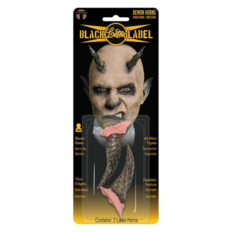 2 CORNES DE DEMON NOIR LATEX A COLLER