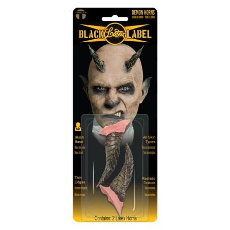 2 CORNES DE DEMON NOIR LATEX A COLLER