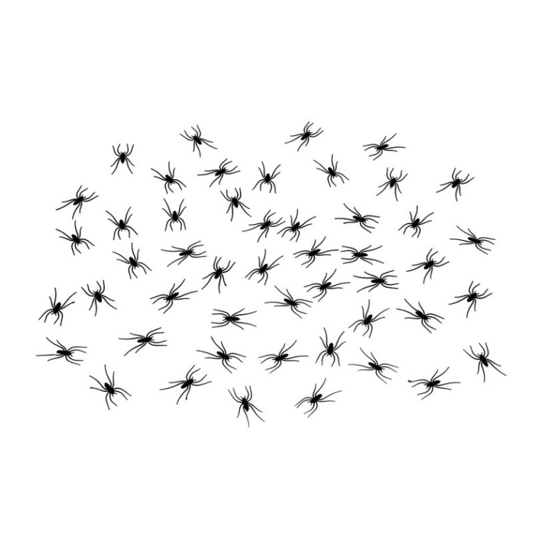 LOT 50 ARAIGNEES PETITES NOIRES 3.7CM X 2CM