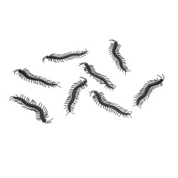 LOT 8 MILLE-PATTES PVC NOIRS 14CM X 3.5CM