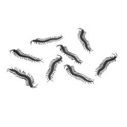 LOT 8 MILLE-PATTES PVC NOIRS 14CM X 3.5CM