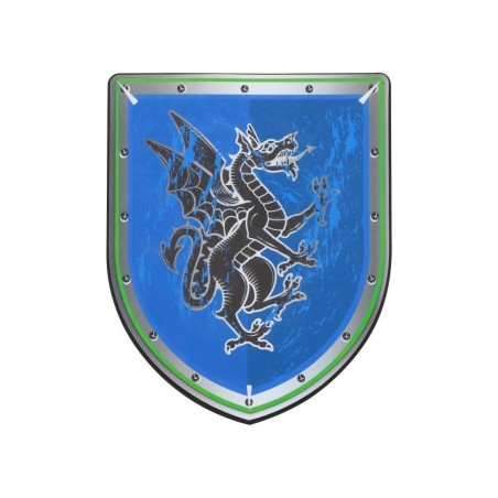 BOUCLIER CHEVALIER DRAGON BLEU EN MOUSSE 