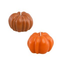 BOUGIE CITROUILLE AUTOMNE 2 ASSORTIS DIA 6.8CM X 4.6CM