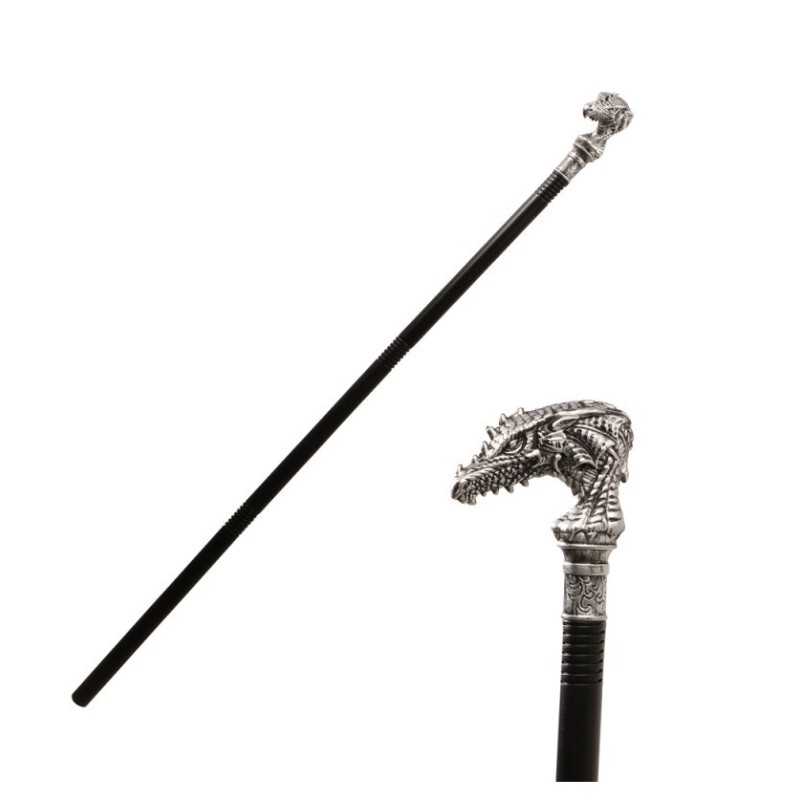 CANNE PLASTIQUE DRAGON ARGENT 106CM - A ASSEMBLER