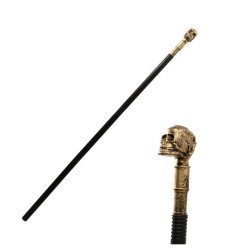 CANNE PLASTIQUE TETE DE MORT OR 107CM - A ASSEMBLER