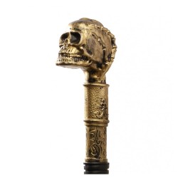 CANNE PLASTIQUE TETE DE MORT OR 107CM - A ASSEMBLER