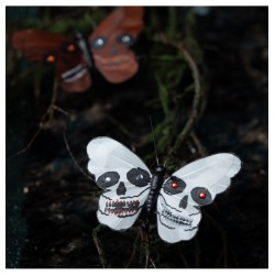 PAPILLON AILES TETE DE MORT A PINCER - 4 ASS 13CM X 1.5CM X 10CM