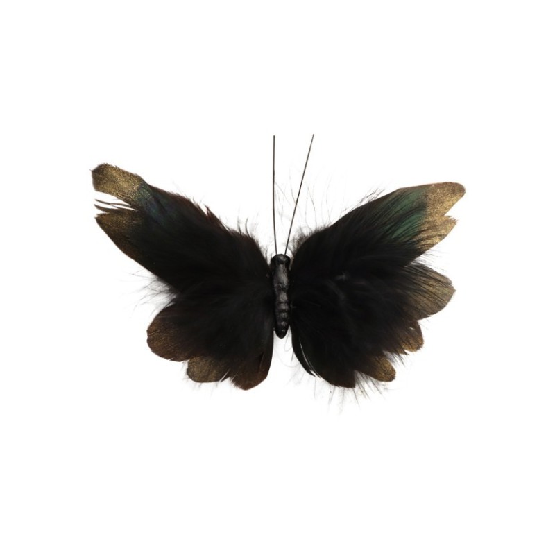 PAPILLON DE FORET PLUMES A PINCER 15CM X 1.5CM X 10CM PAPILLON DE FORET PLUMES A PINCER 15CM X 1.5CM X 10CM