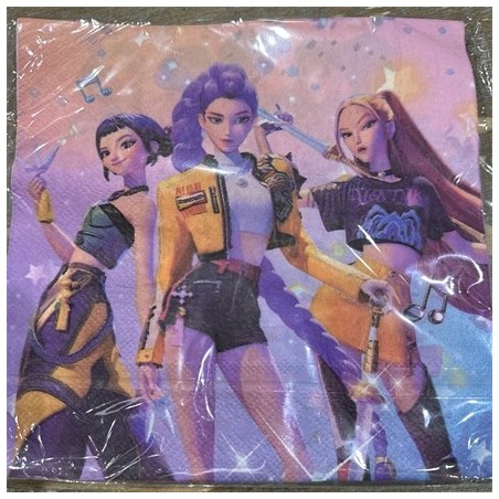 10 SERVIETTES EN PAPIER DEMON HUNTER K POP 33 X 33 CM