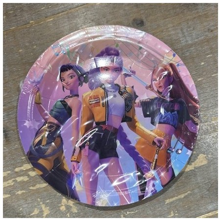 10 ASSIETTES EN CARTON DEMON HUNTER K POP 18 CM