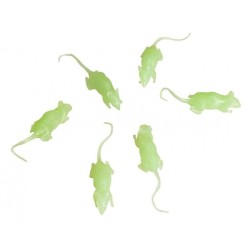 6 SOURIS PHOSPHORESCENT 8.5 X 2 X 2 CM