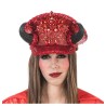 CASQUETTE DIABLE ROUGE SEQUINS PAILLETTES AVEC CORES CASQUETTE DIABLE ROUGE SEQUINS PAILLETTES AVEC CORES