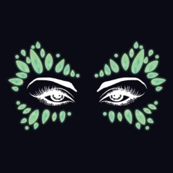 STRASS DE VISAGE AUTOCOLLANT 4 MODELES ALEATOIRES PHOSPHORESCENT