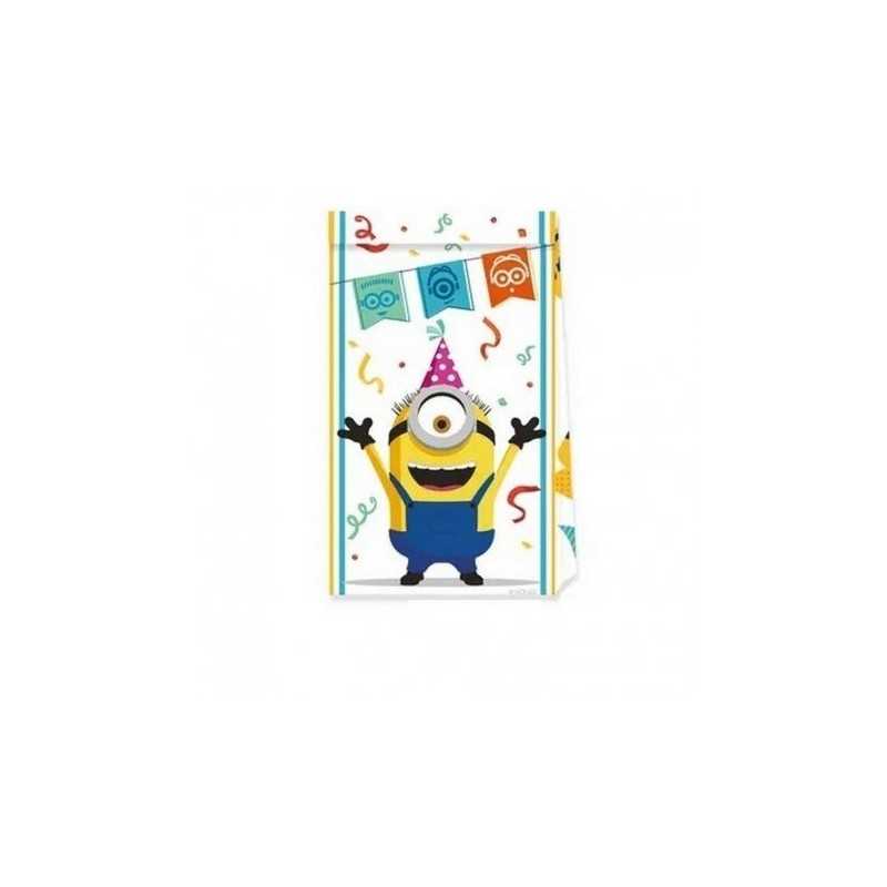 4 SACS BONBON EN PAPIER MINIONS